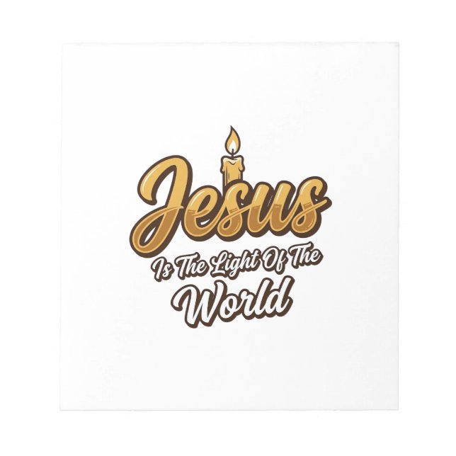 Bloco De Notas Jesus Luz do Mundo Vela Cristã Vector_1 (Frente)