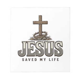 Bloco De Notas Jesus Salvou Minha Vida Estampa Vintage Cristã