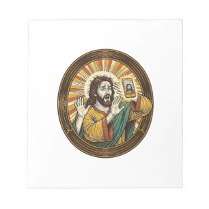 Bloco De Notas Jesus Selfie Acidental com Câmera Frontal e Papada