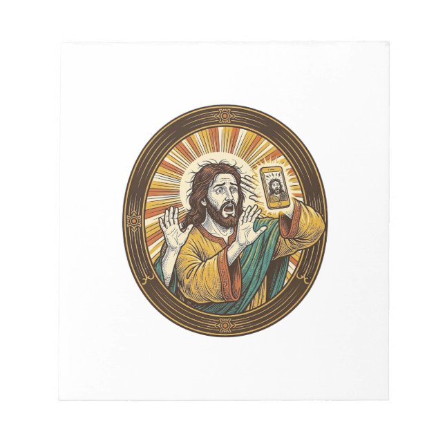 Bloco De Notas Jesus Selfie Acidental com Câmera Frontal e Papada (Frente)