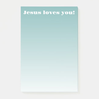 Bloco De Notas Jesus te ama! | teal ombre