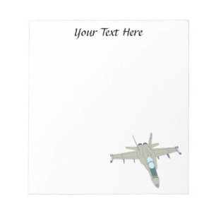 Bloco De Notas Jet Fighter F18 Hornet Design