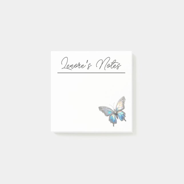 Bloco De Notas Jewel Butterfly Opal e Prata (Frente)