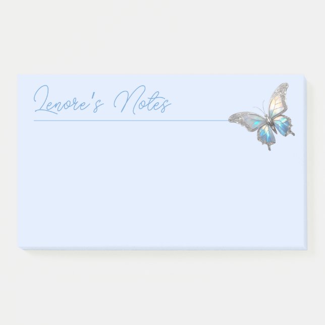 Bloco De Notas Jewel Butterfly Opal e Prata (Frente)