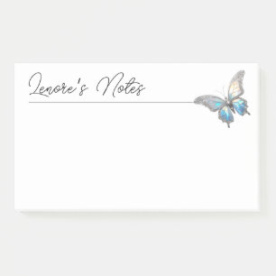 Bloco De Notas Jewel Butterfly Opal e Prata