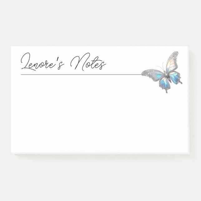 Bloco De Notas Jewel Butterfly Opal e Prata (Frente)