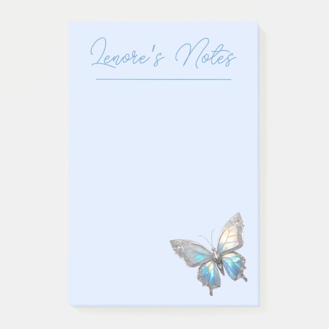 Bloco De Notas Jewel Butterfly Opal e Prata (Frente)