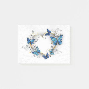 Bloco De Notas Jewelry Heart with Butterflies Morpho