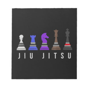 Bloco De Notas jiu Jitsu    treinando xadrez, presente com texto.