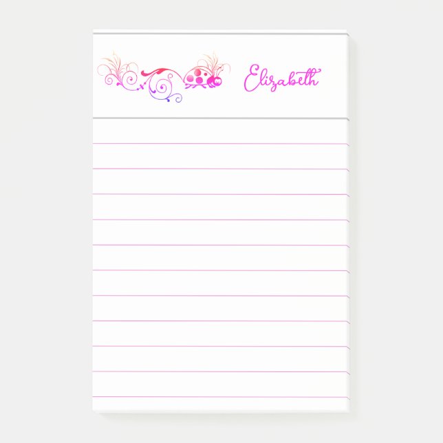 Bloco De Notas Joaninha com rabo divertido personalizado (Frente)