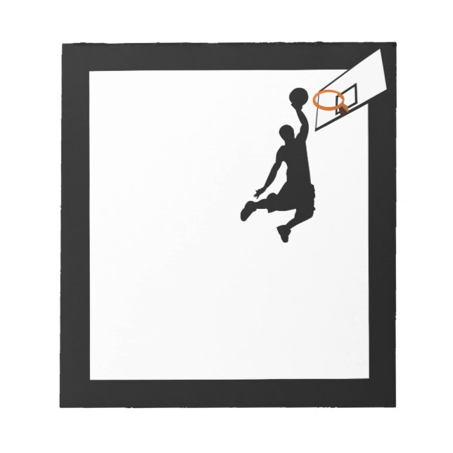 Bloco De Notas Jogador de Basquete Silhout Slam Dunk (Frente)
