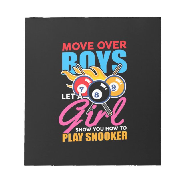 Bloco De Notas Jogador de Bilhar | Esta Rapariga Joga Bilhar (Frente)