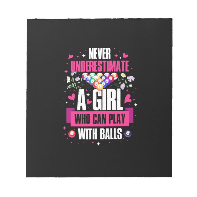 Bloco De Notas Jogador De Bilhar Esta Rapariga Pode Jogar Bilhare (Frente)