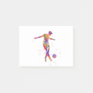 Bloco De Notas Jogador de futebol na aquarela