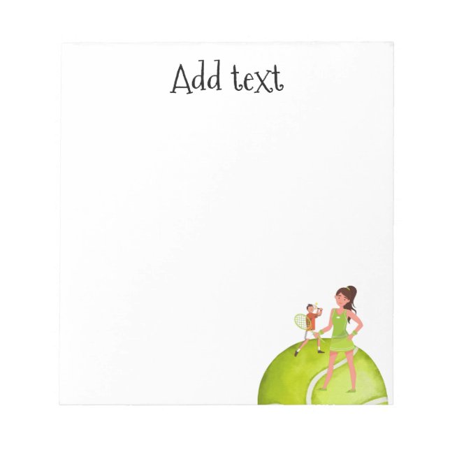 Bloco De Notas Jogador de tênis mantém raquete e bola (Frente)