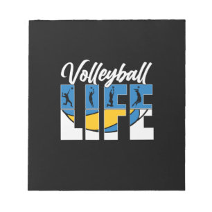 Bloco De Notas Jogador de Voleibol Vida de voleibol