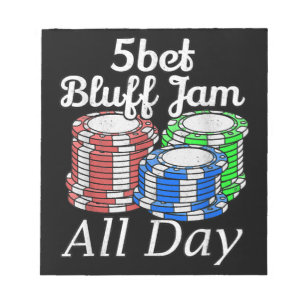Bloco De Notas Jogador Holdem Texas Jam no Quinto Dia todo