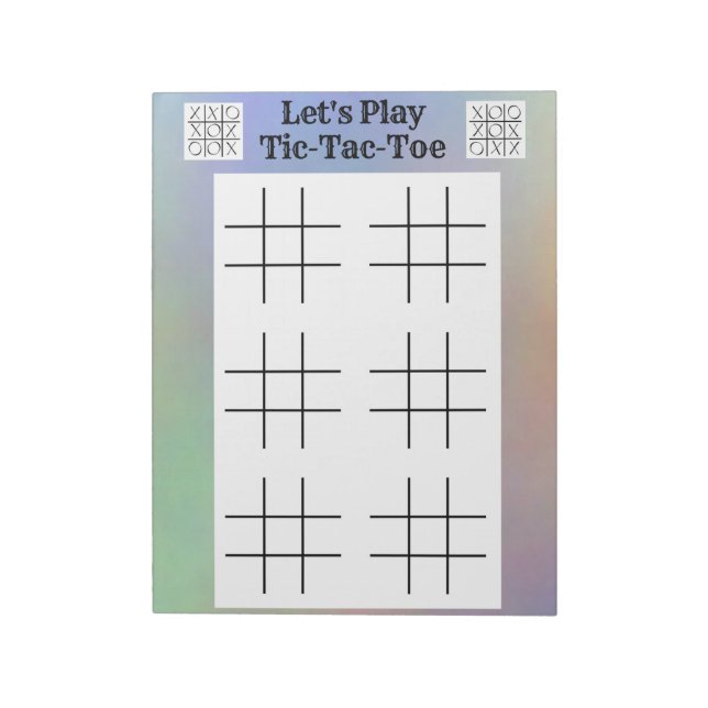 Bloco De Notas Jogar Jogos Tic-Tac-Toe - Folhas de Jogos Divertid (Invertido)