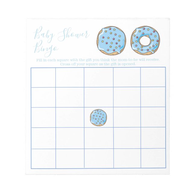 Bloco De Notas Jogo de Bingo Rosquinha Azul (Frente)