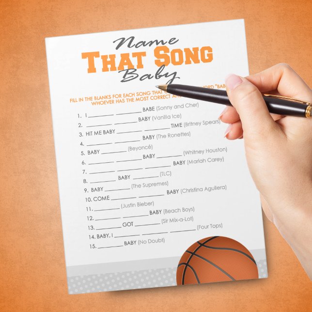 Bloco De Notas Jogo de Chá de Bebê de Basquete - Nome da Música (Name That Song Basketball Baby Shower Game Pack of 40 Games. Easy to Tear Away and Write On!)