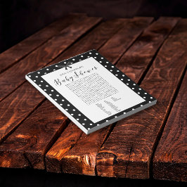 Bloco De Notas Jogo Encontrar Chá de fraldas Branco Preto Encanta