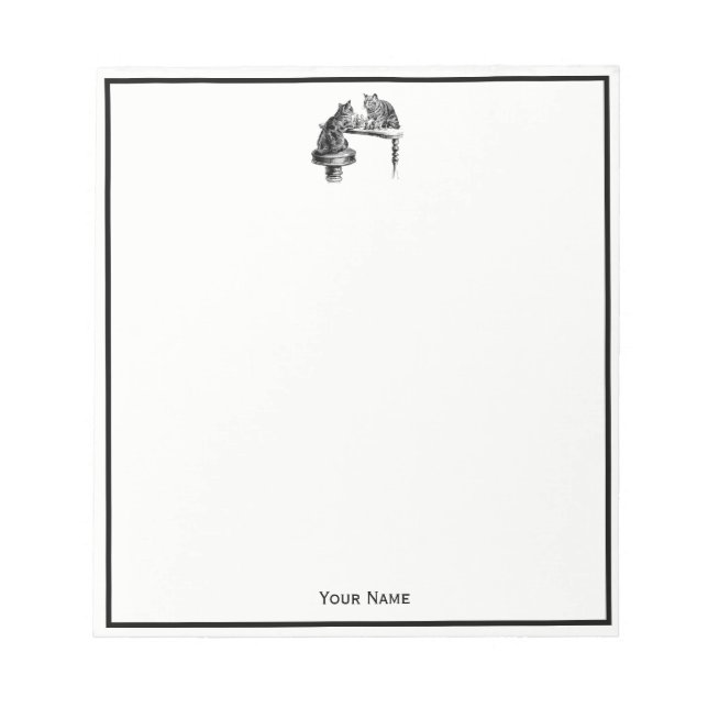 Bloco De Notas Jogos do conselho: Dois gatos jogando uma partida  (Frente)