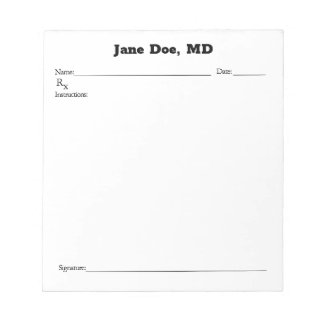 Bloco De Notas Joke prescription pad - 5.5" x 6" Notepad