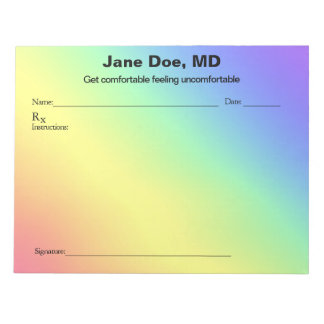 Bloco De Notas Joke prescription rainbow - 11" x 8.5" Notepad