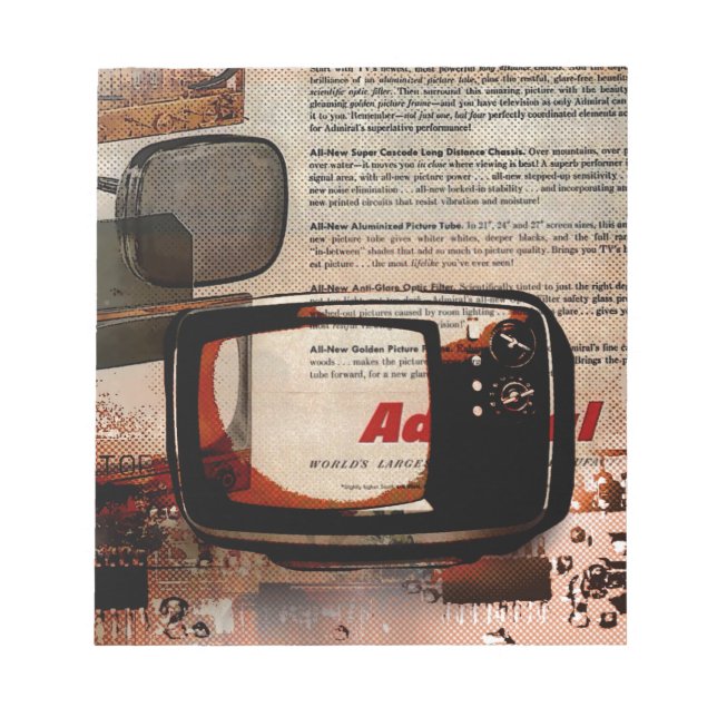 Bloco De Notas jornal nostalgia Televisão retrô-TV (Frente)