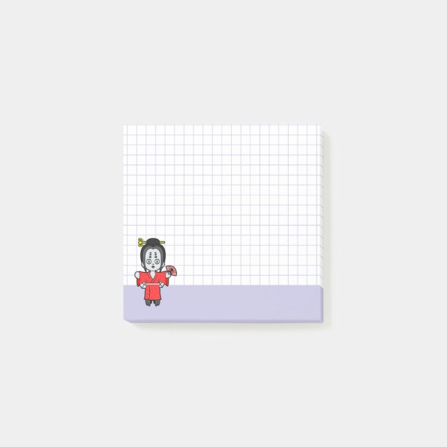 Bloco De Notas Jorogumo- Japanese Spider Yokai Purple Grid (Frente)