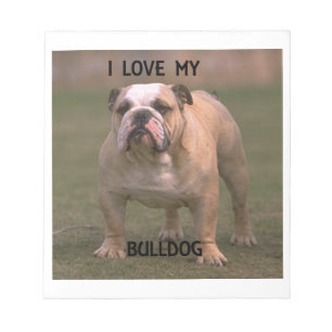 Bloco De Notas jovem corça do buldogue e PIC branco de w do amor