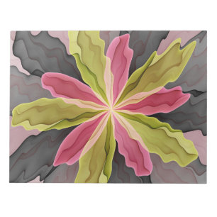 Bloco De Notas Joy, verde rosa, Antracite Fantasia Flor Fractal