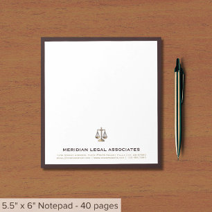 Bloco de notas jurídico personalizado com logotipo