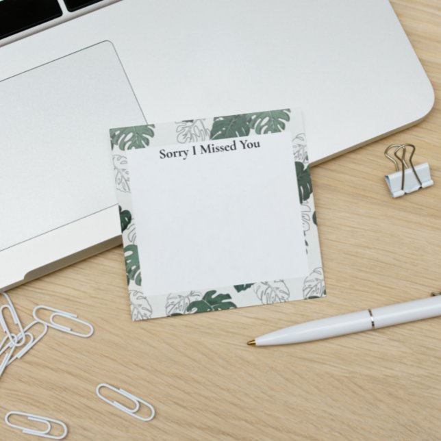 Bloco De Notas JW Ministry Supply Sorry I Missed You Monstera (Criador carregado)