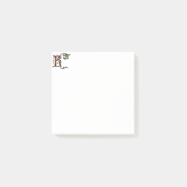 Bloco De Notas K PostIt inicial iluminado (Frente)