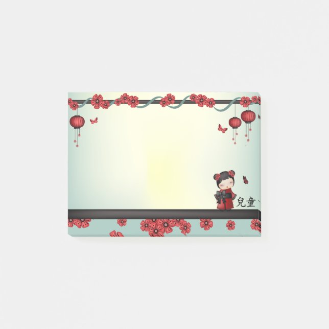 Bloco De Notas Kaiko, a "Criança" Kokeshi (Frente)