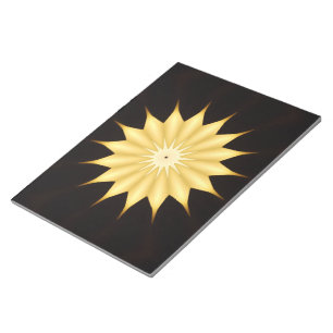 Bloco De Notas Kaleidoscope Design Bright Yellow Star