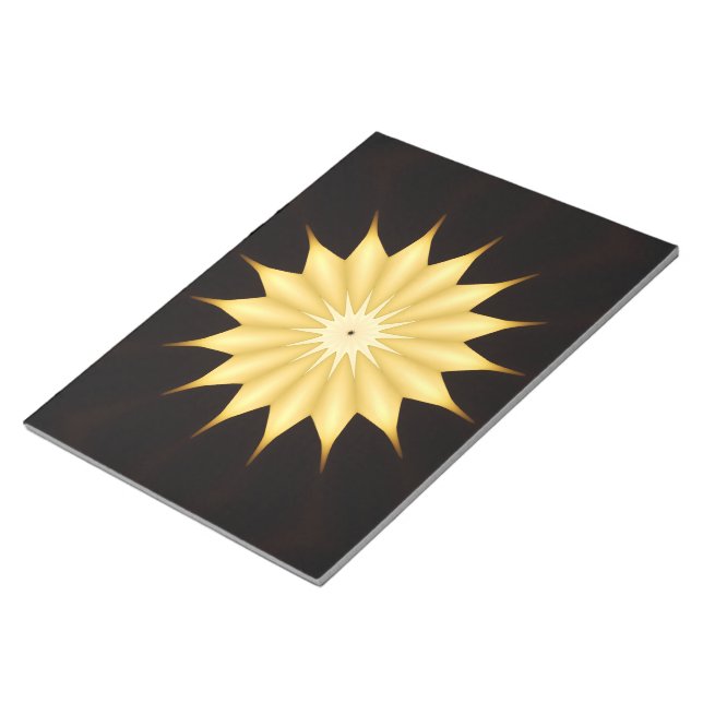 Bloco De Notas Kaleidoscope Design Bright Yellow Star (Inclinado)