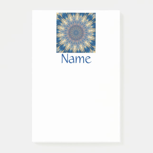 Bloco De Notas Kaleidoscópio Blue Chakra Thunder_Cove (Frente)