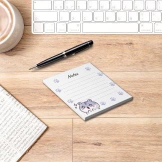 bloco de notas kawaii azul