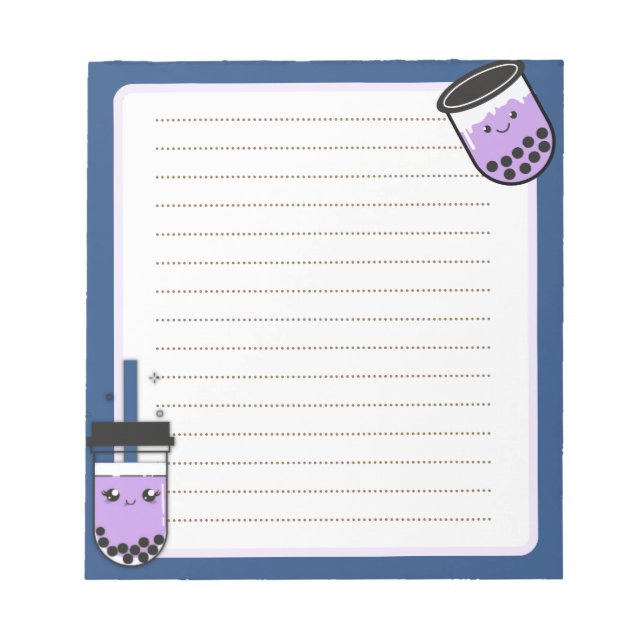 Bloco De Notas Kawaii Boba Tea Notepad (Frente)