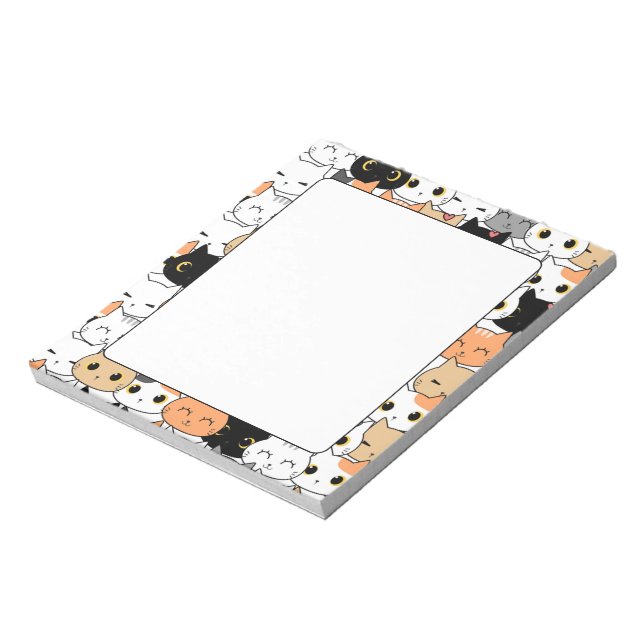 Bloco De Notas Kawaii Cat Pattern (Invertido)