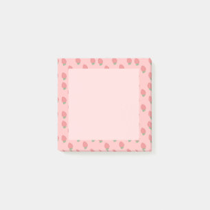 Bloco De Notas Kawaii Espanhol Morangos Rosa