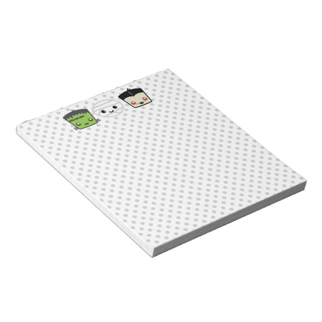 Bloco De Notas Kawaii Frankenstein Mummy Dracula Notepad (Inclinado)