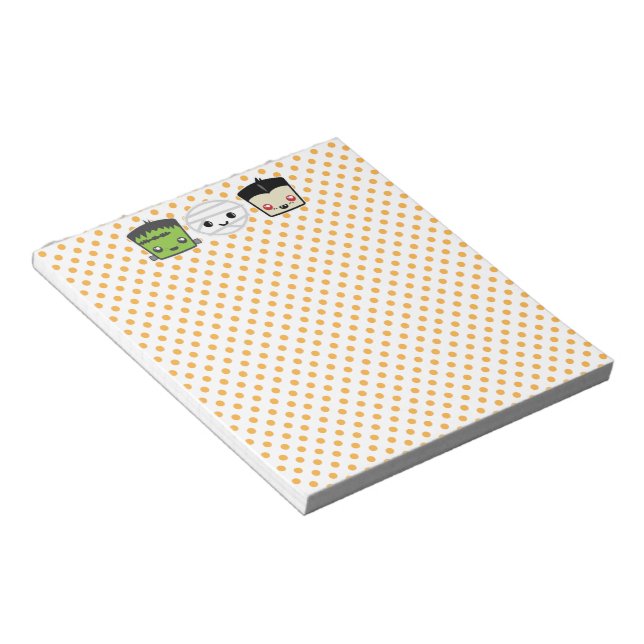 Bloco De Notas Kawaii Frankenstein Mummy Dracula Notepad (Inclinado)