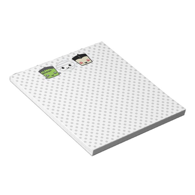 Bloco De Notas Kawaii Frankenstein Mummy Dracula Notepad (Inclinado)