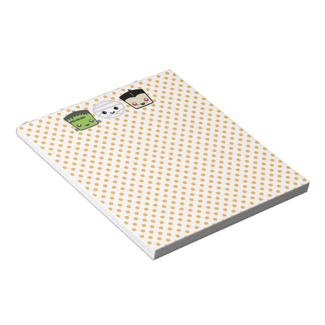 Bloco De Notas Kawaii Frankenstein Mummy Dracula Notepad (Inclinado)
