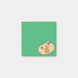 Bloco De Notas Kawaii Pet Hamster Animal Green Sticky