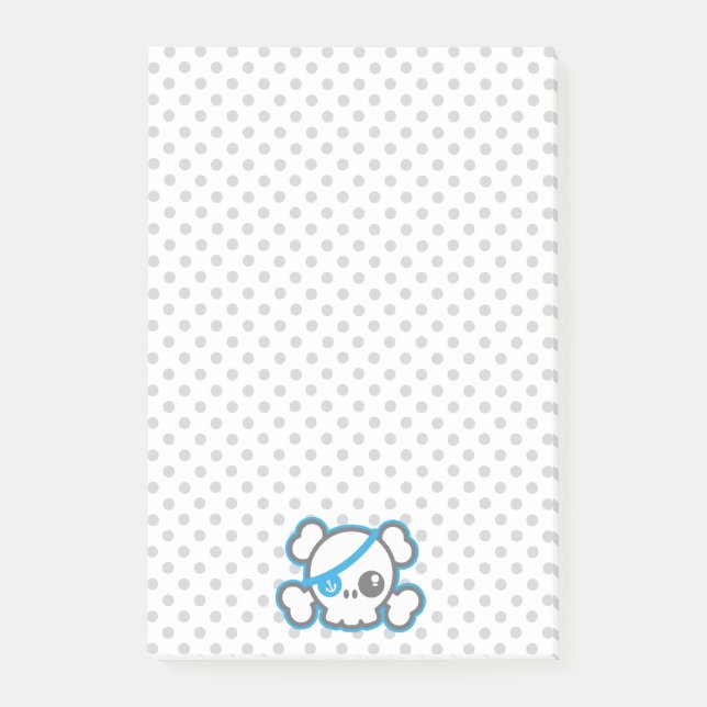 Bloco De Notas Kawaii Pirate Skull Sticky (Frente)
