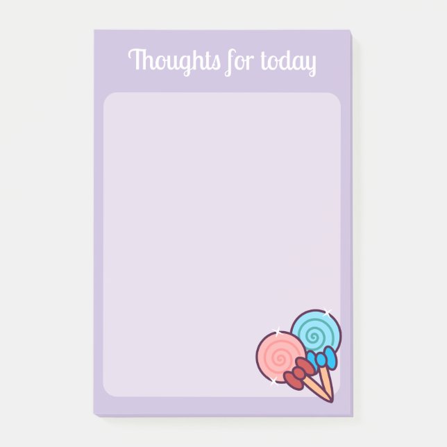 Bloco De Notas Kawaii Sweets Lollipops (Frente)